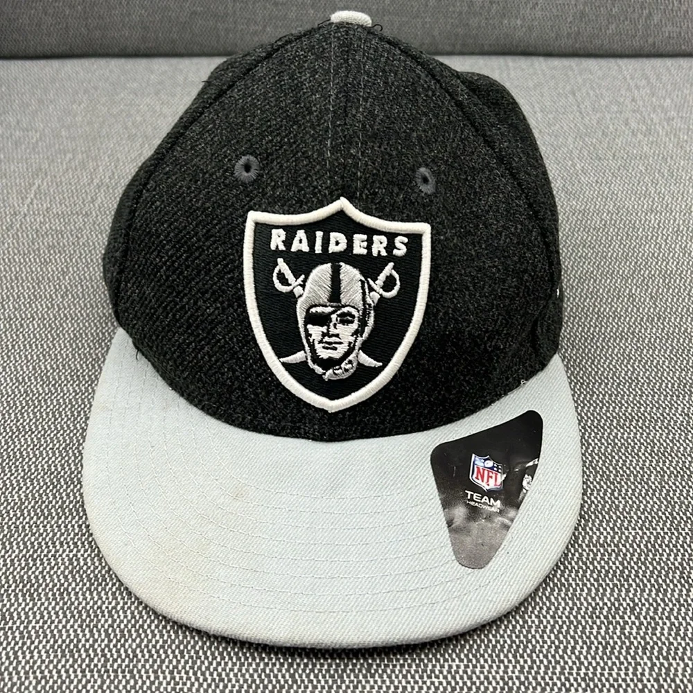 Oakland Raiders Logo NFL New Era 9Fifty Gray SnapBack Adjustable Cap Hat‎ OS
